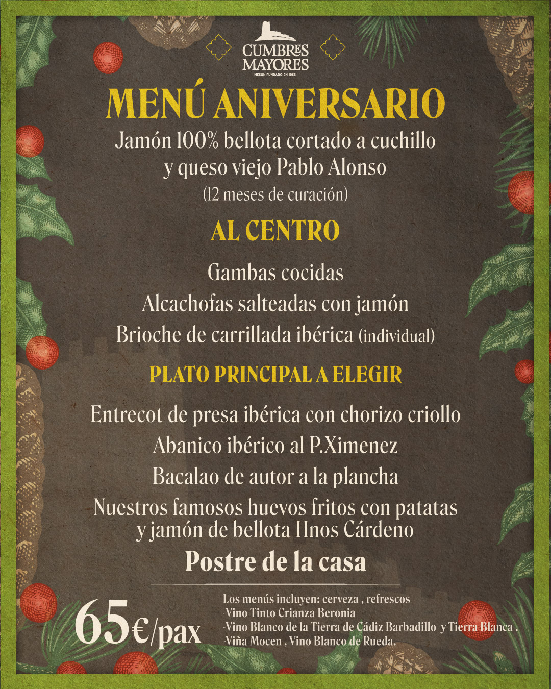 Menú Navidad Cumbres Mayores 3