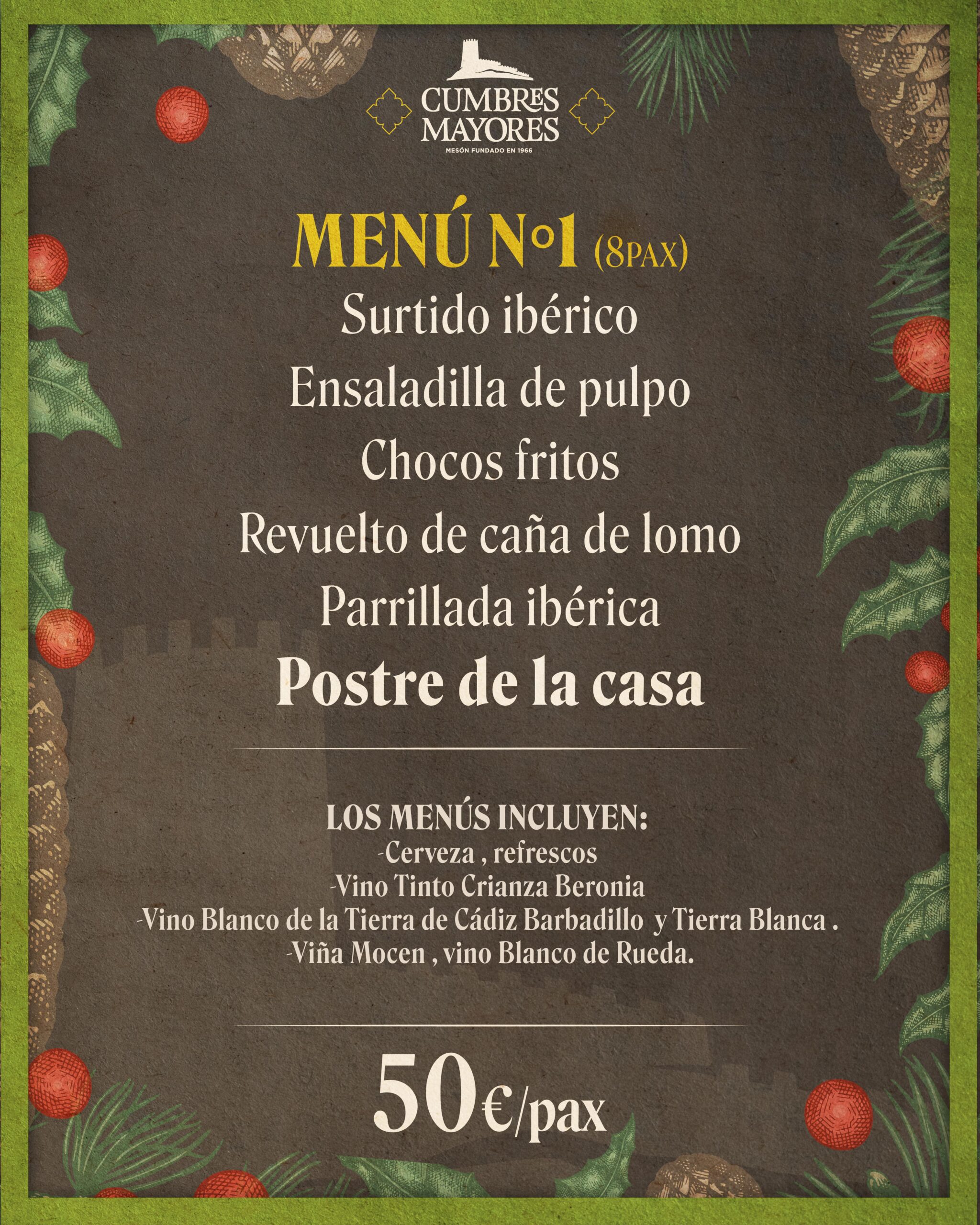 Menú Navidad Cumbres Mayores 1